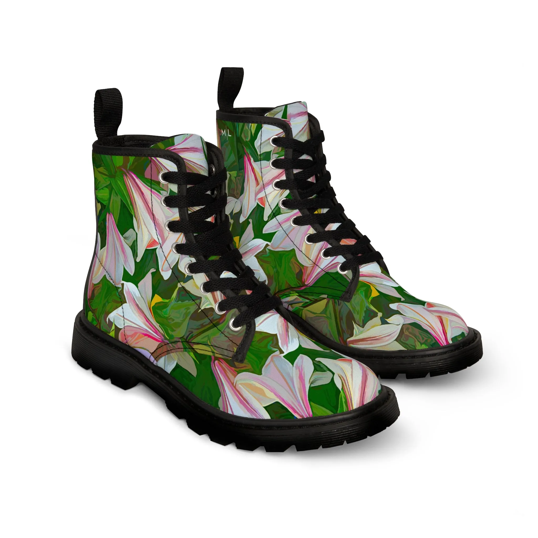 Lilly Garden Spectacular Canvas Art Boots