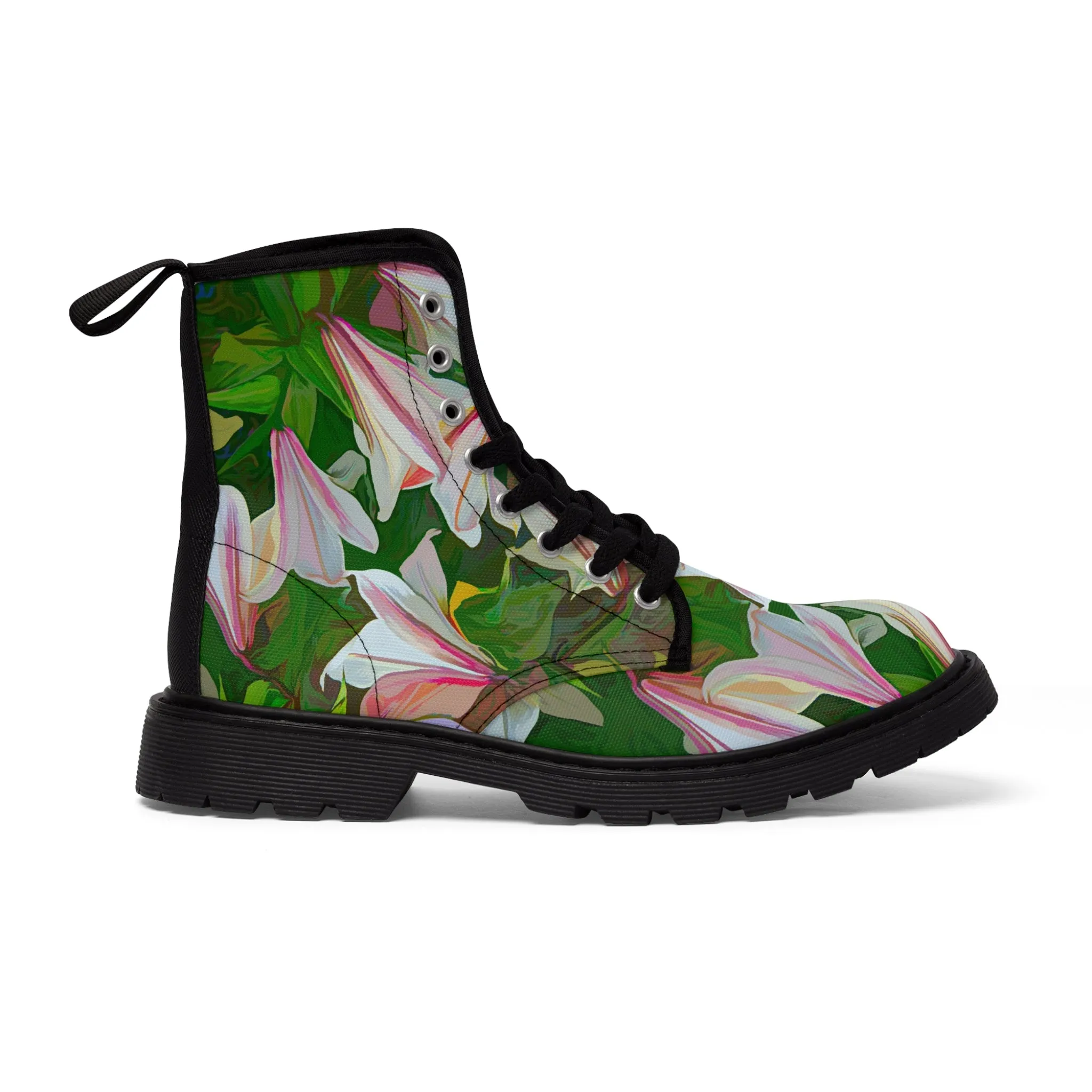 Lilly Garden Spectacular Canvas Art Boots