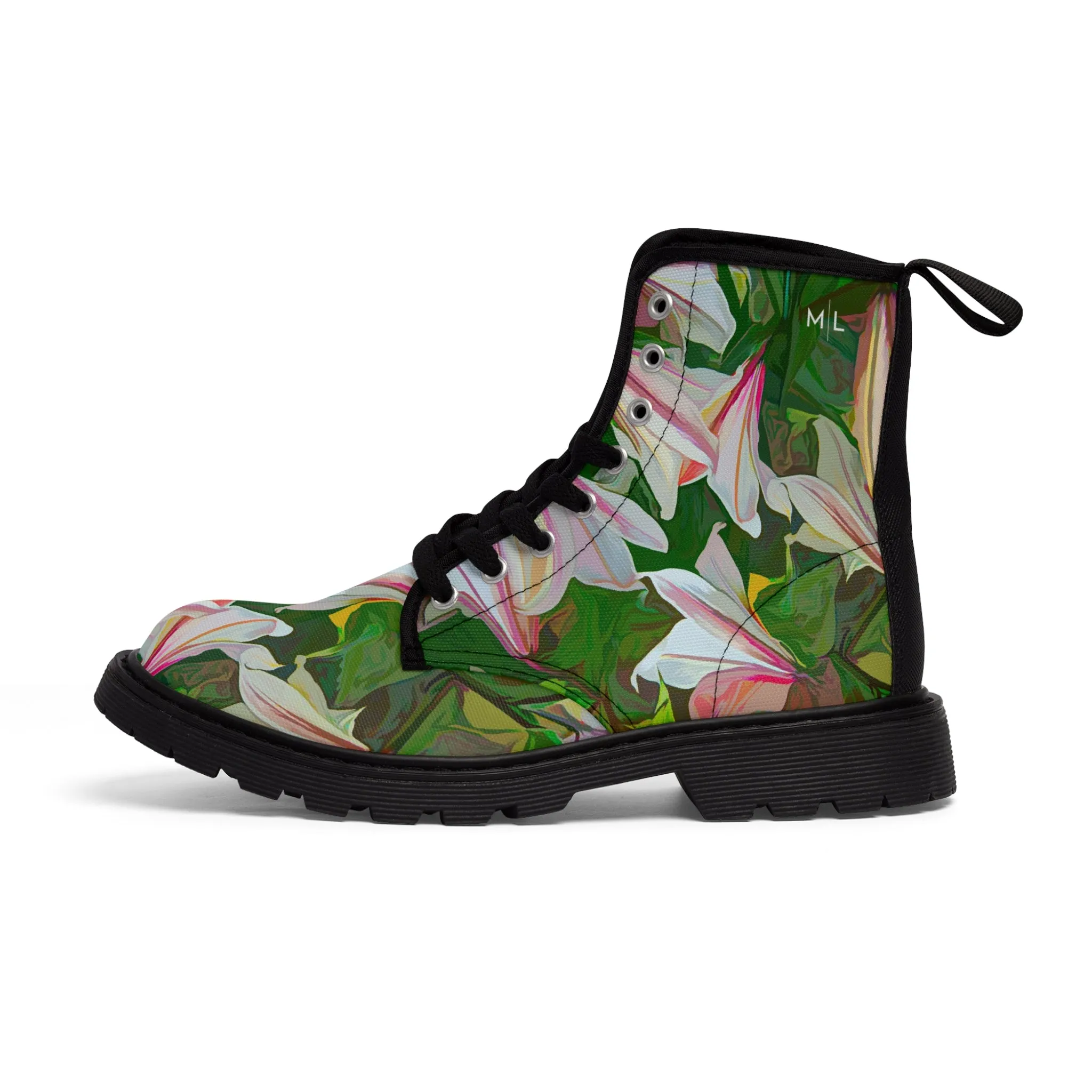 Lilly Garden Spectacular Canvas Art Boots