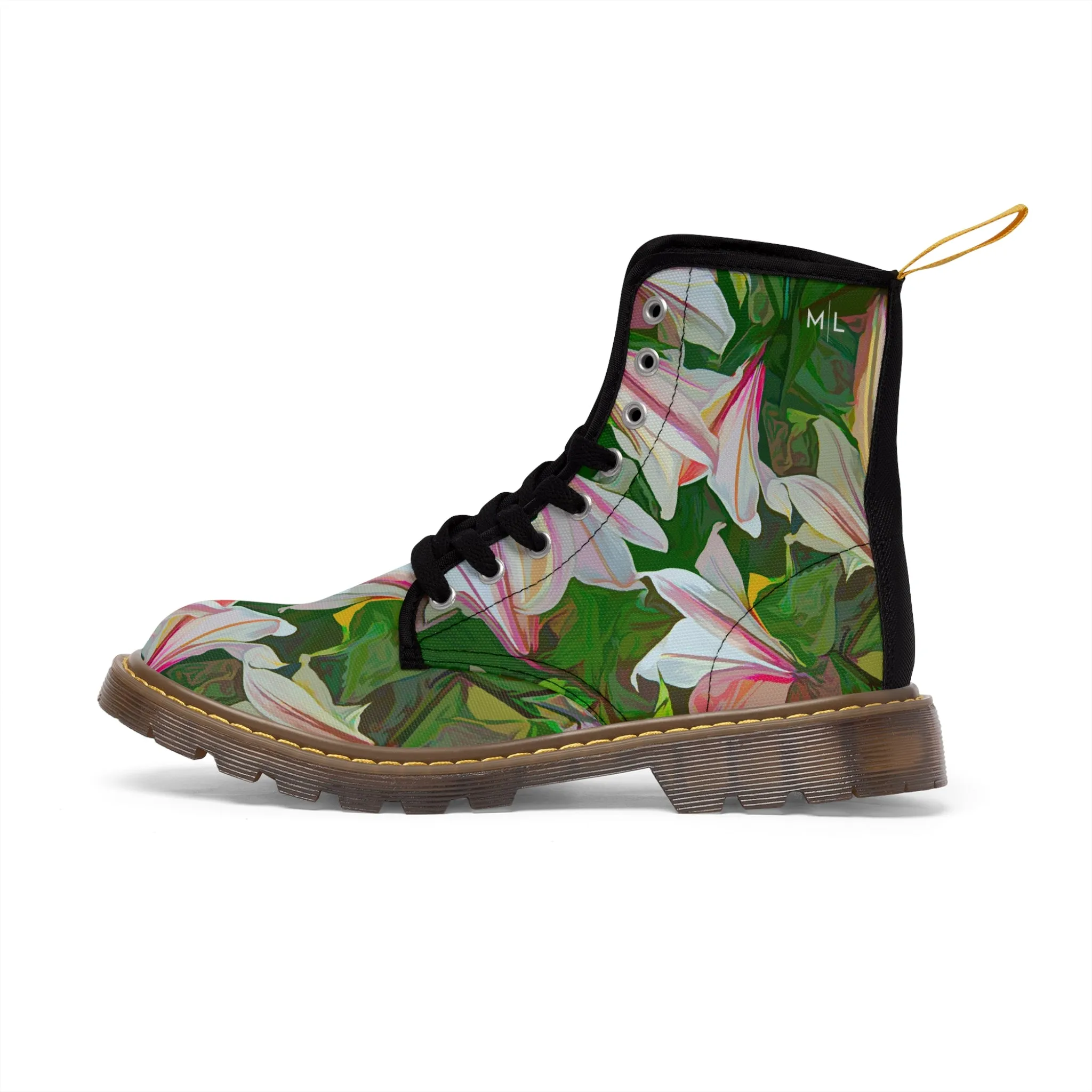 Lilly Garden Spectacular Canvas Art Boots