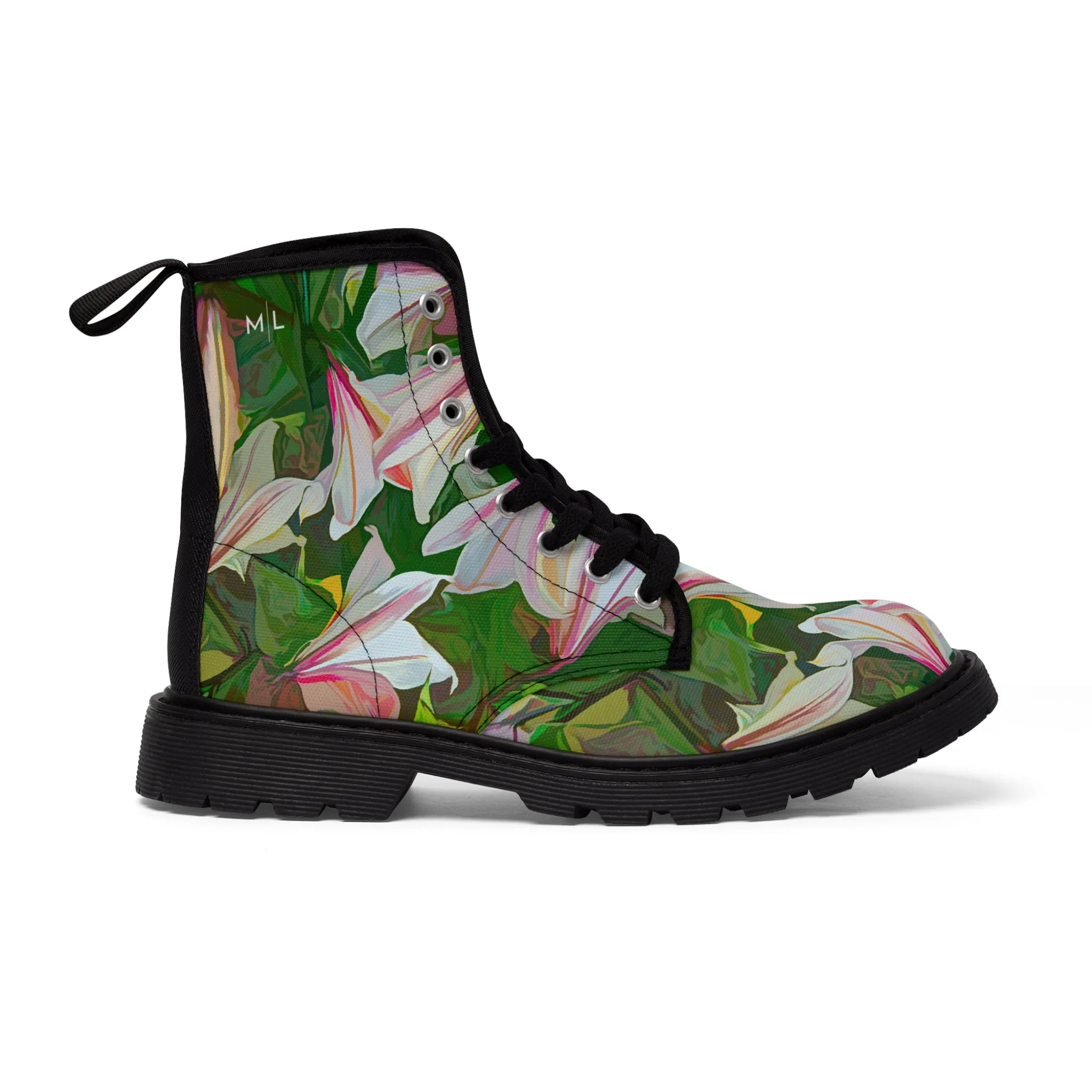 Lilly Garden Spectacular Canvas Art Boots