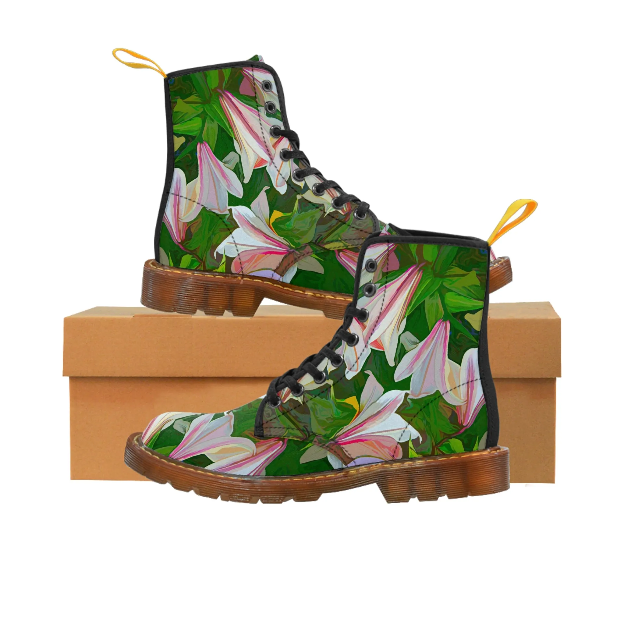 Lilly Garden Spectacular Canvas Art Boots