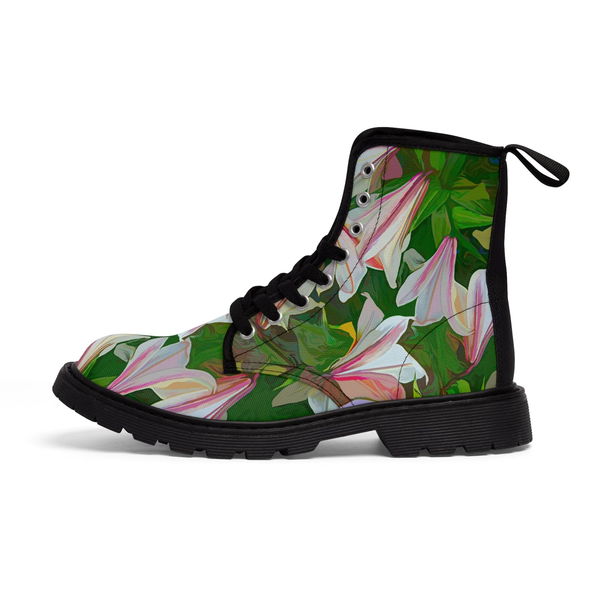 Lilly Garden Spectacular Canvas Art Boots