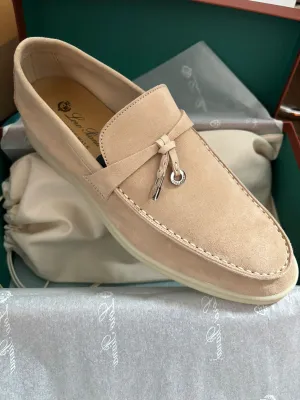 Loro Piana Summer Charms Walk Loafers (Pink Sand)