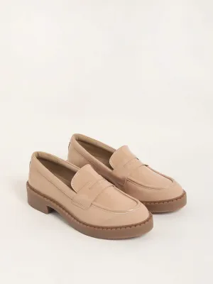 LUNA BLU Light Beige Gloss Loafers