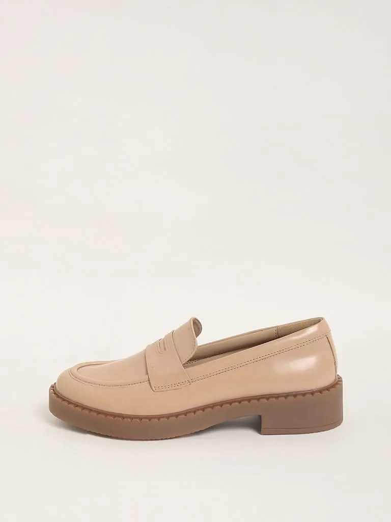 LUNA BLU Light Beige Gloss Loafers