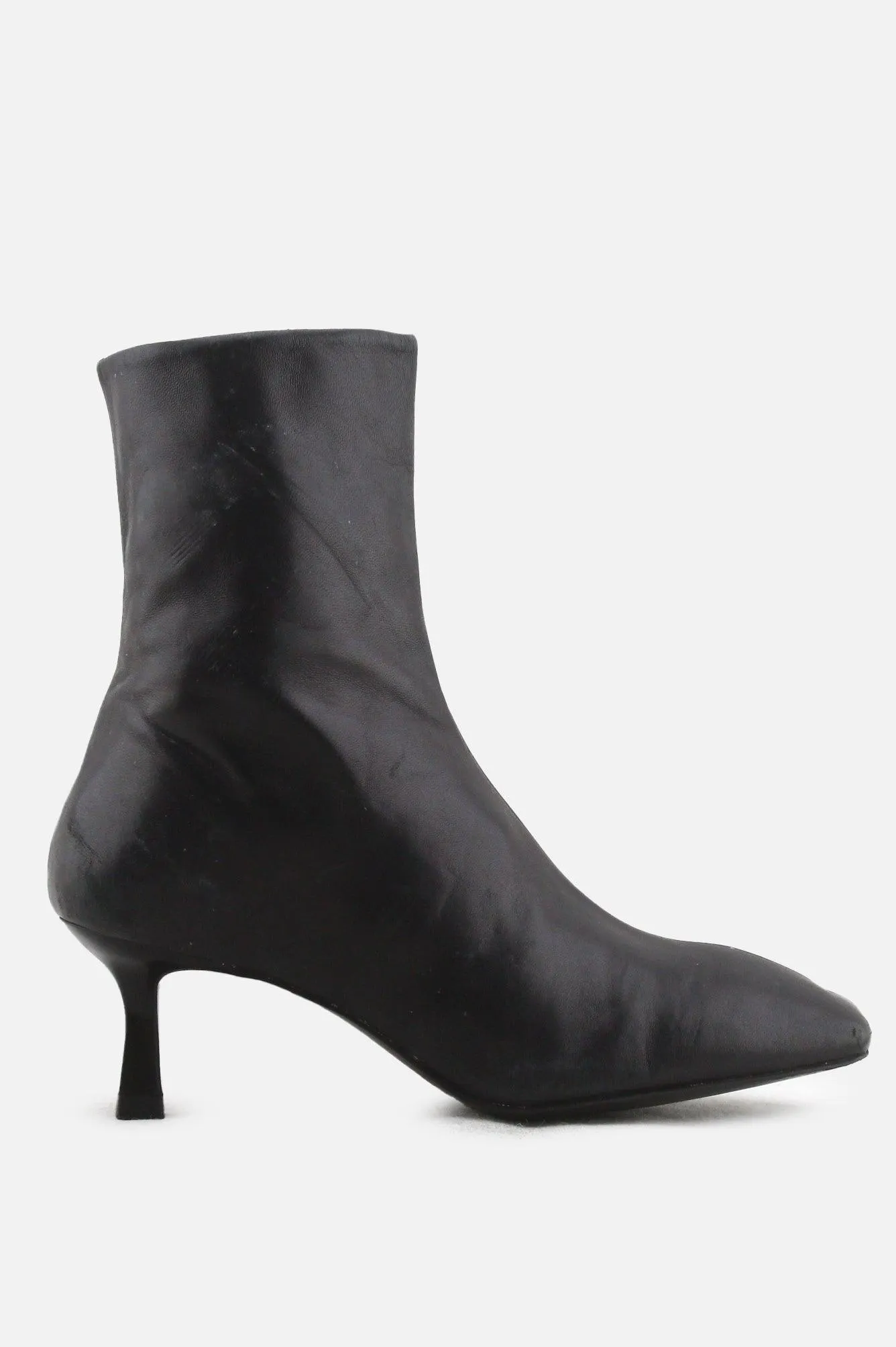 Massimo Dutti Zipper Kitten Heels Ankle Boots | Suede