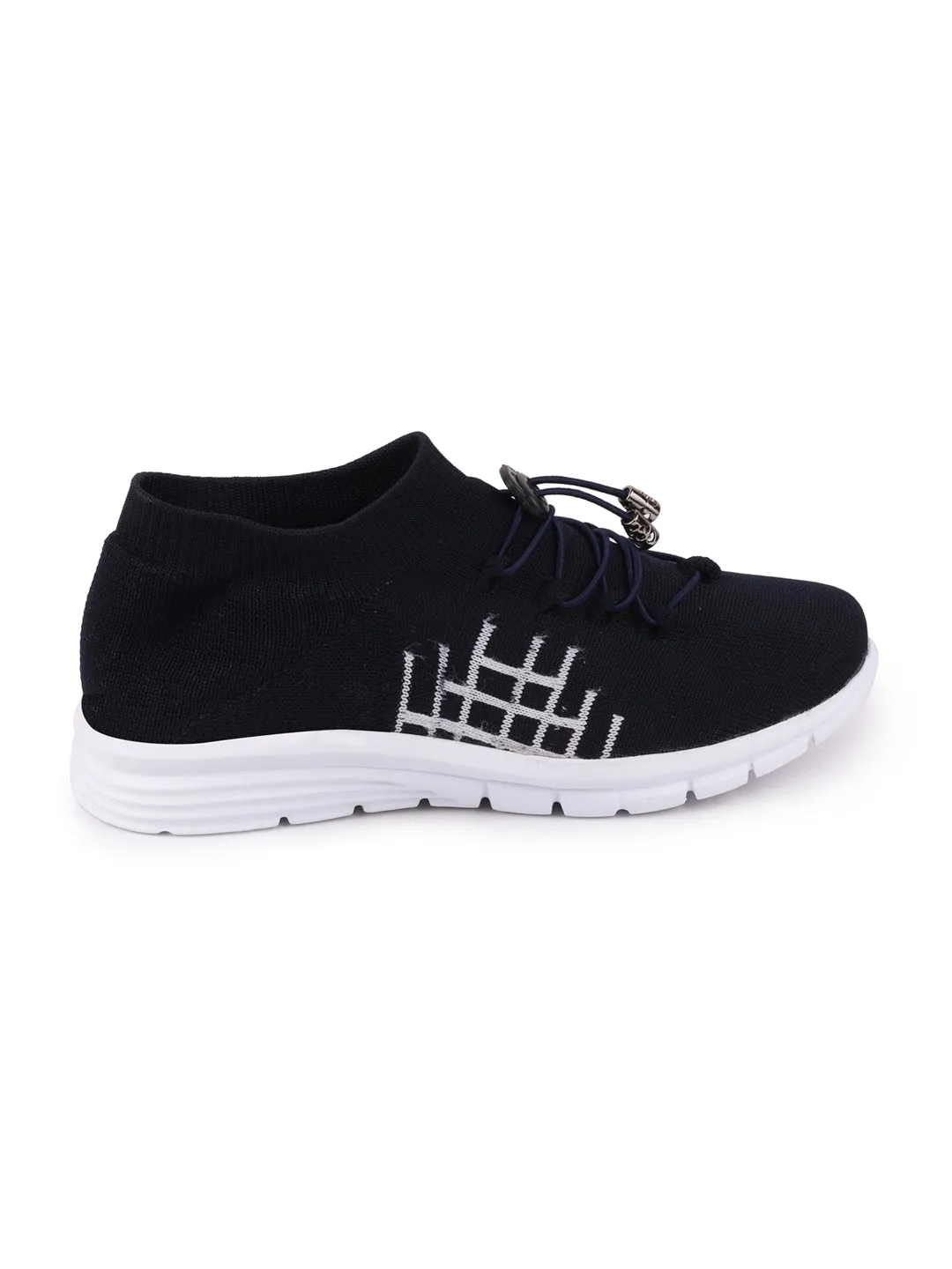 Men Navy Blue Sports Lace-Up Walking Shoes