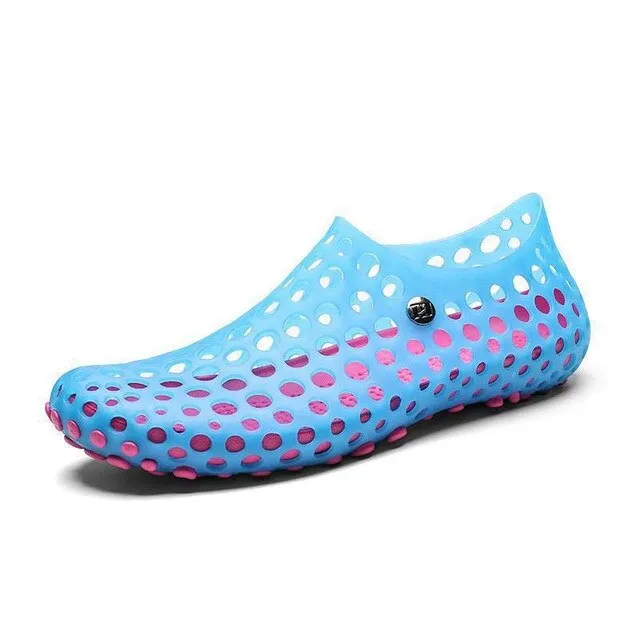 Men Women Aqua Shoes Outdoor Beach Water Shoes Upstream Creek Snorkeling Non-Slip Lightweight Sport Hole Hollow Shoes Sneaker