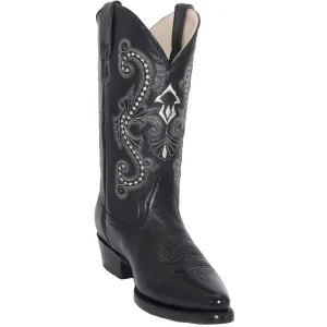 Men’s Genuine Leather Luxury J Toe Western Cowboy Boot