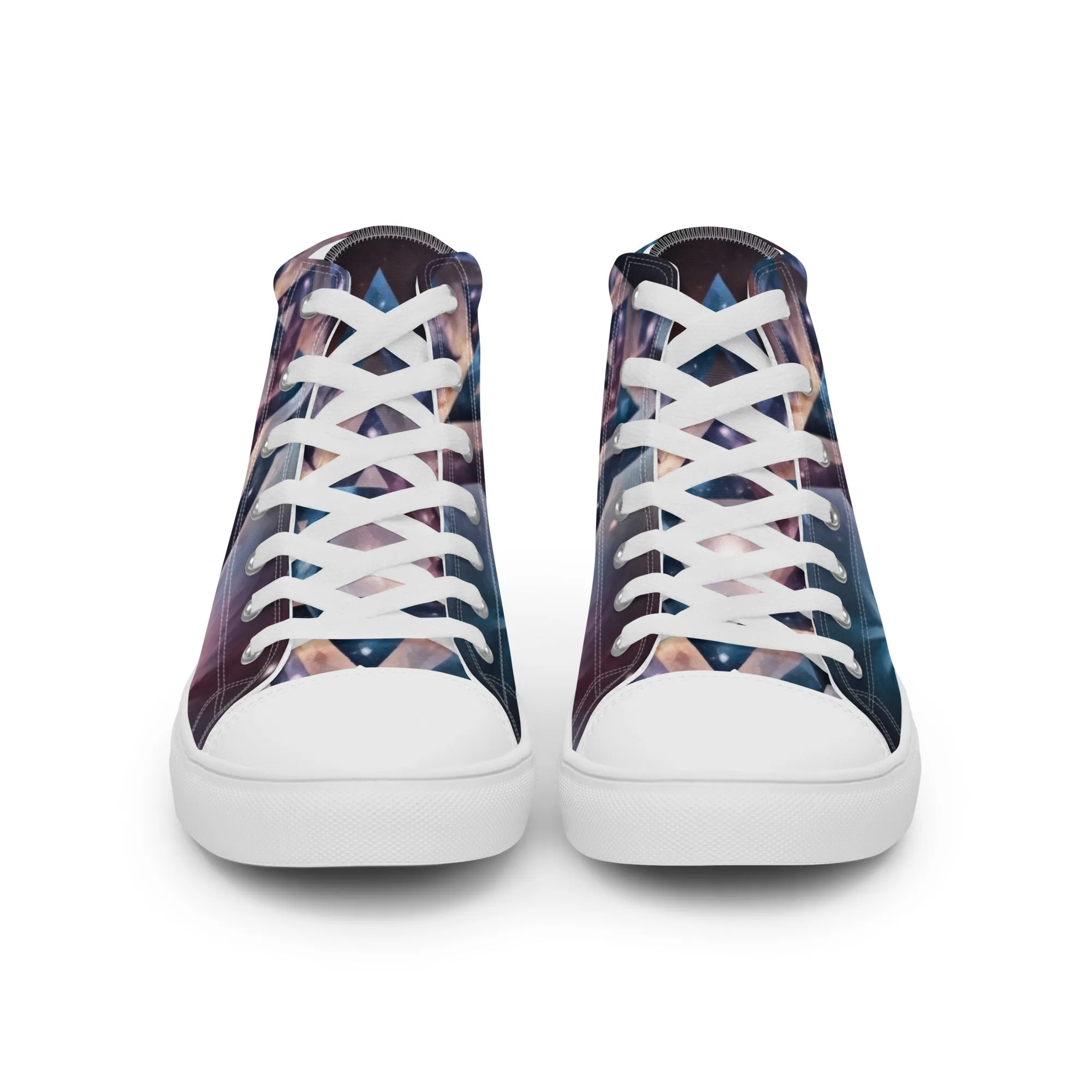 Men's High Top Canvas Shoes - Cosmic Star of David Magen David