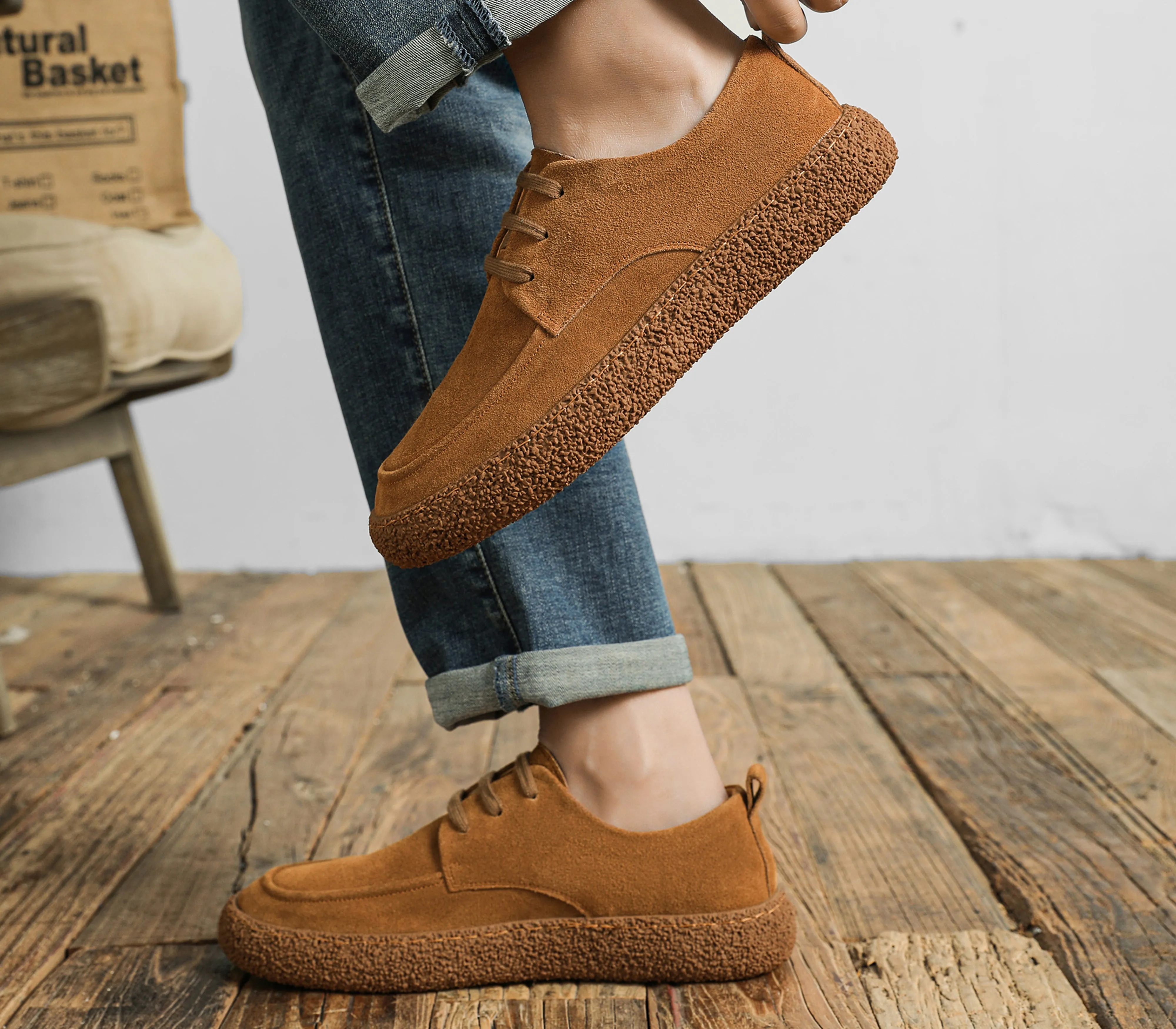 Men's Suede Sneakers Low Top