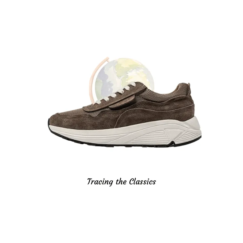 Mesh-Suede Chunky Sneakers for Jogging 'Airy'