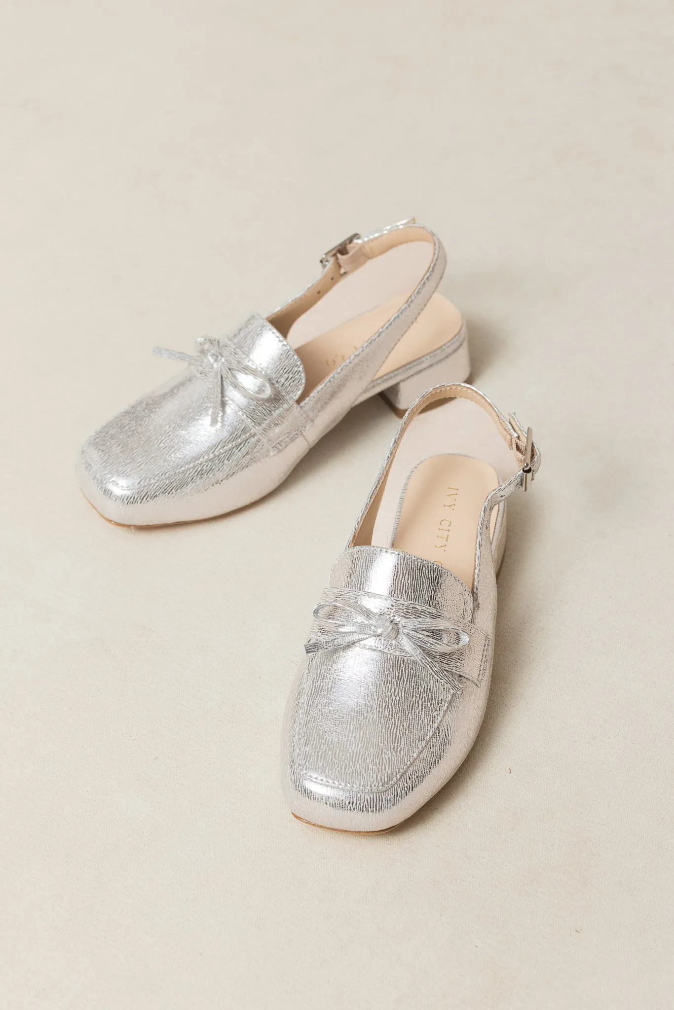 Mini Ivy Bow Loafer in Silver - FINAL SALE