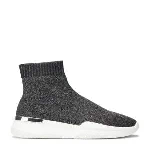 Miss Mallet Black Glitter Sock Runner Sneaker