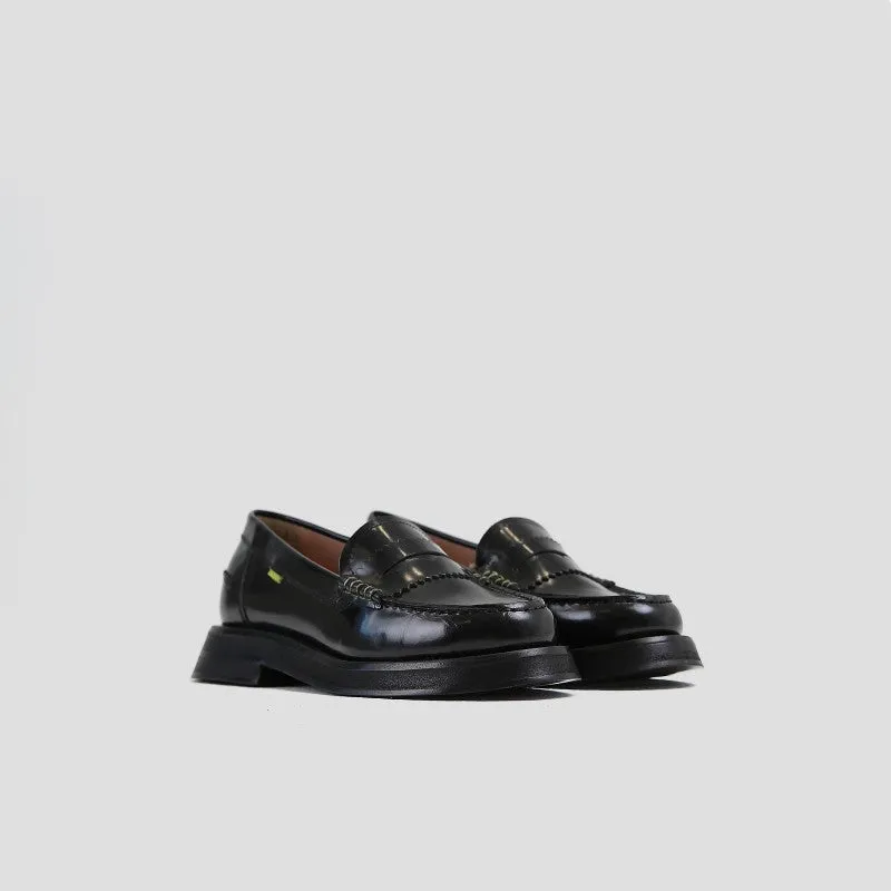 New Frizo Black Leather Loafers