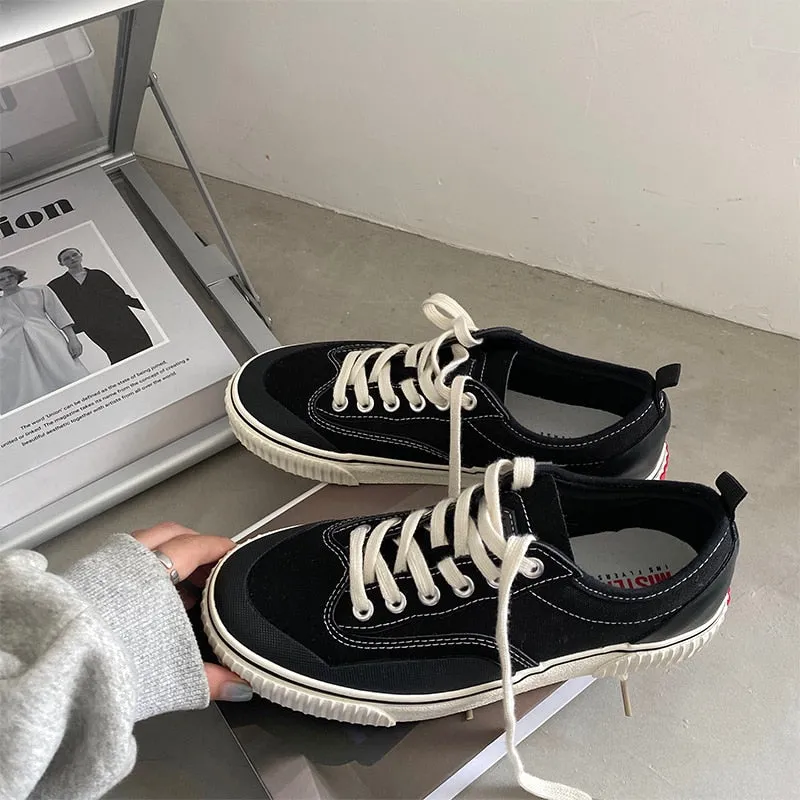 New Men's Women's Couple Fashion Shoes Student Low-Top Canvas Running Sneakers Vulcanized Shoes Casual Shoes Large Size 35-44