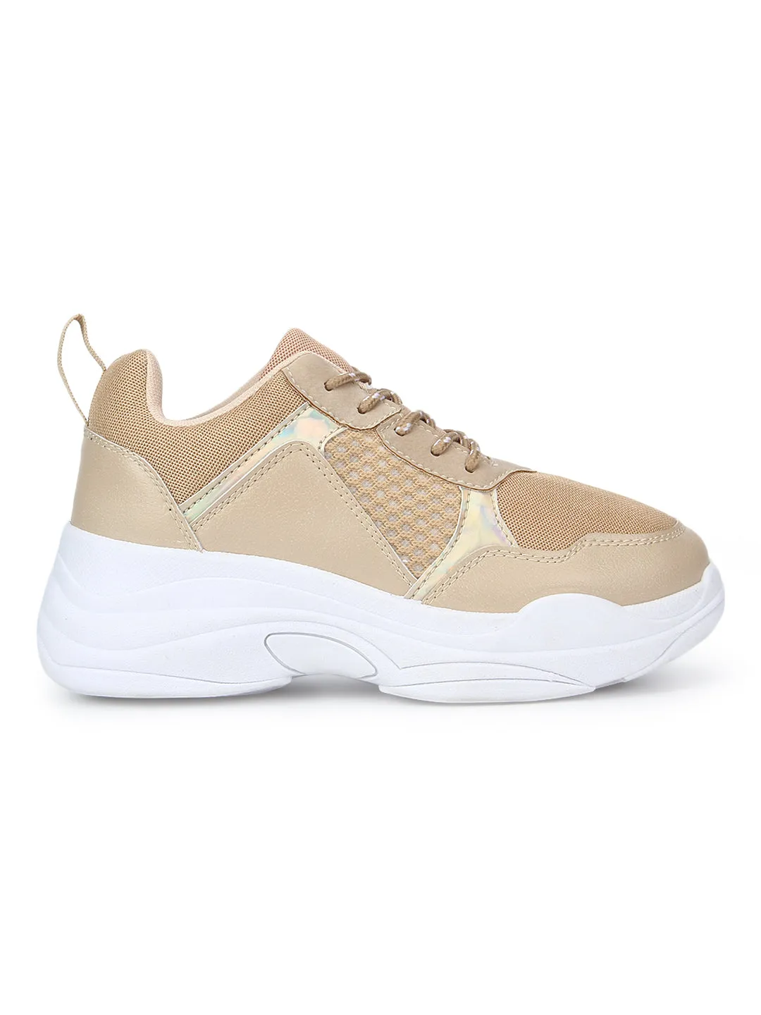 Nude Multi Lace-Up Sneakers