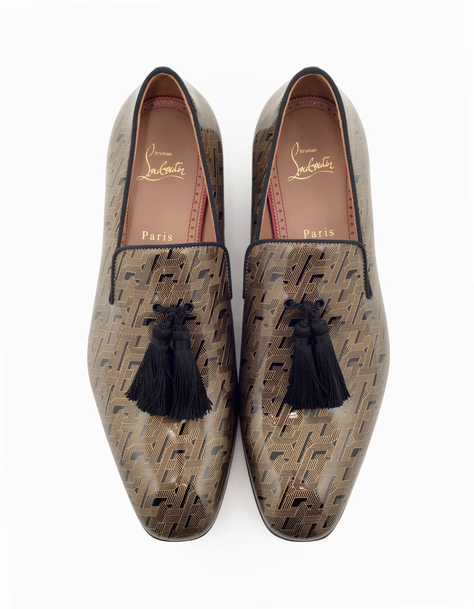 Officialito Black & Gold Patent Leather Loafers -