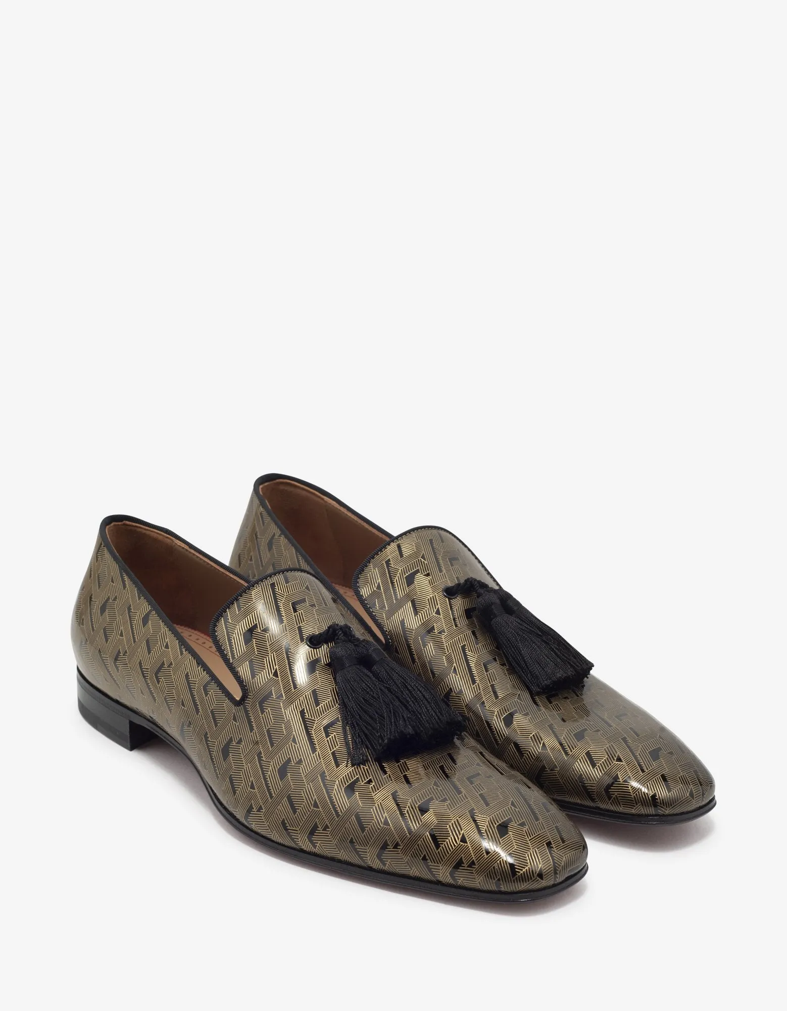 Officialito Black & Gold Patent Leather Loafers