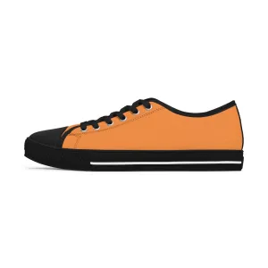 Orange Color Best Ladies' Sneakers, Solid Color Women's Low Top Sneakers (US Size: 5.5-12)