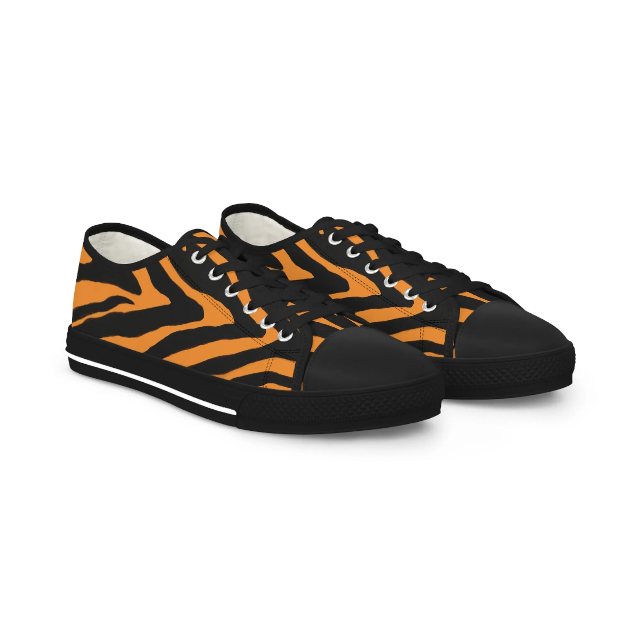 Orange Zebra Print Men's Sneakers, Best Animal Print Low Tops, Best Designer Men's Low Top Sneakers (US Size: 5-14)