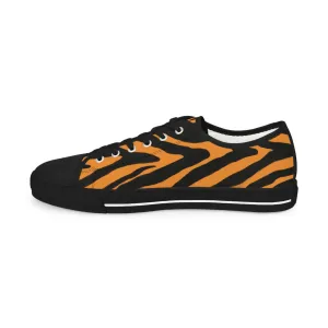 Orange Zebra Print Men's Sneakers, Best Low Tops Designer Men's Low Top Sneakers (US Size: 5-14)