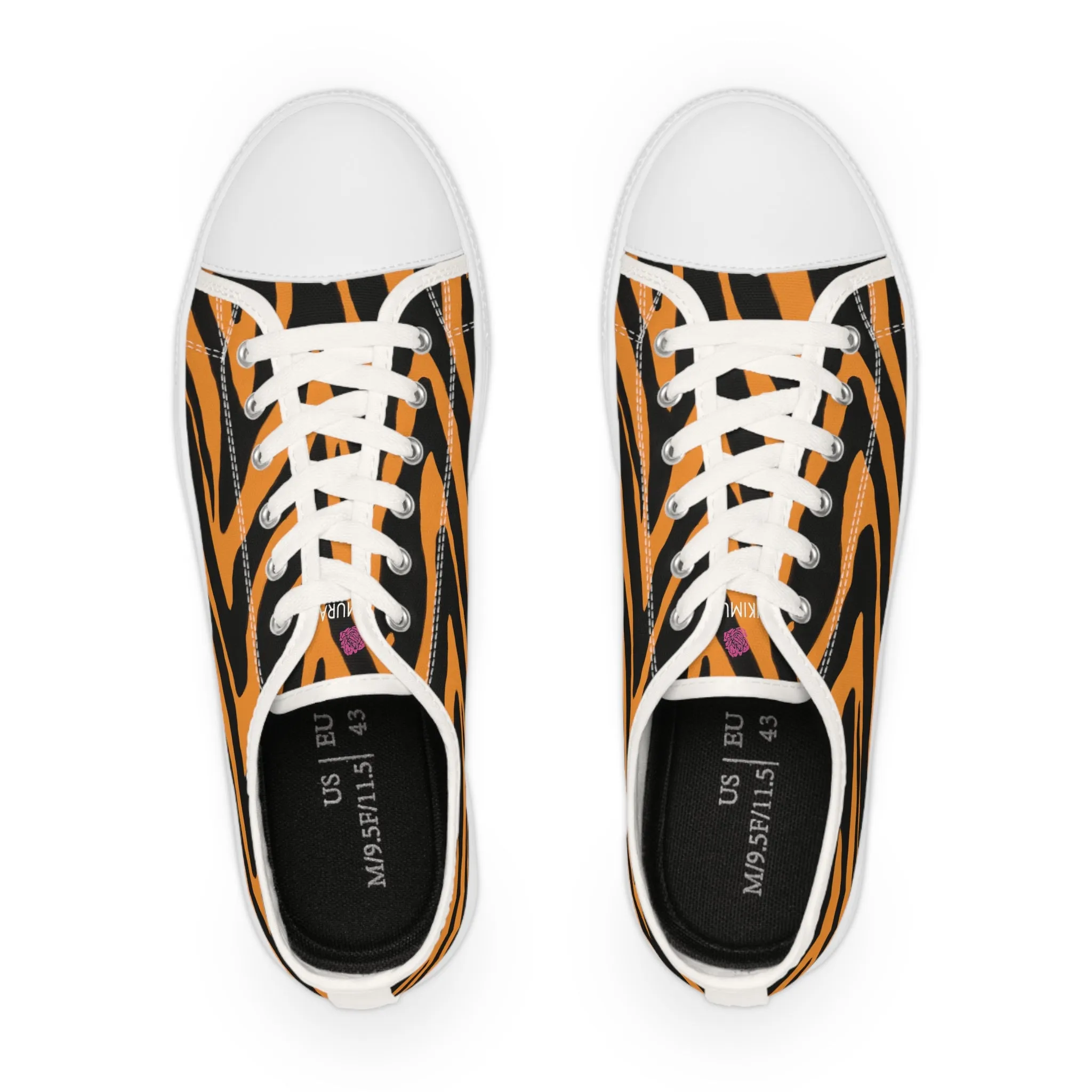 Orange Zebra Print Men's Sneakers, Best Low Tops Designer Men's Low Top Sneakers (US Size: 5-14)