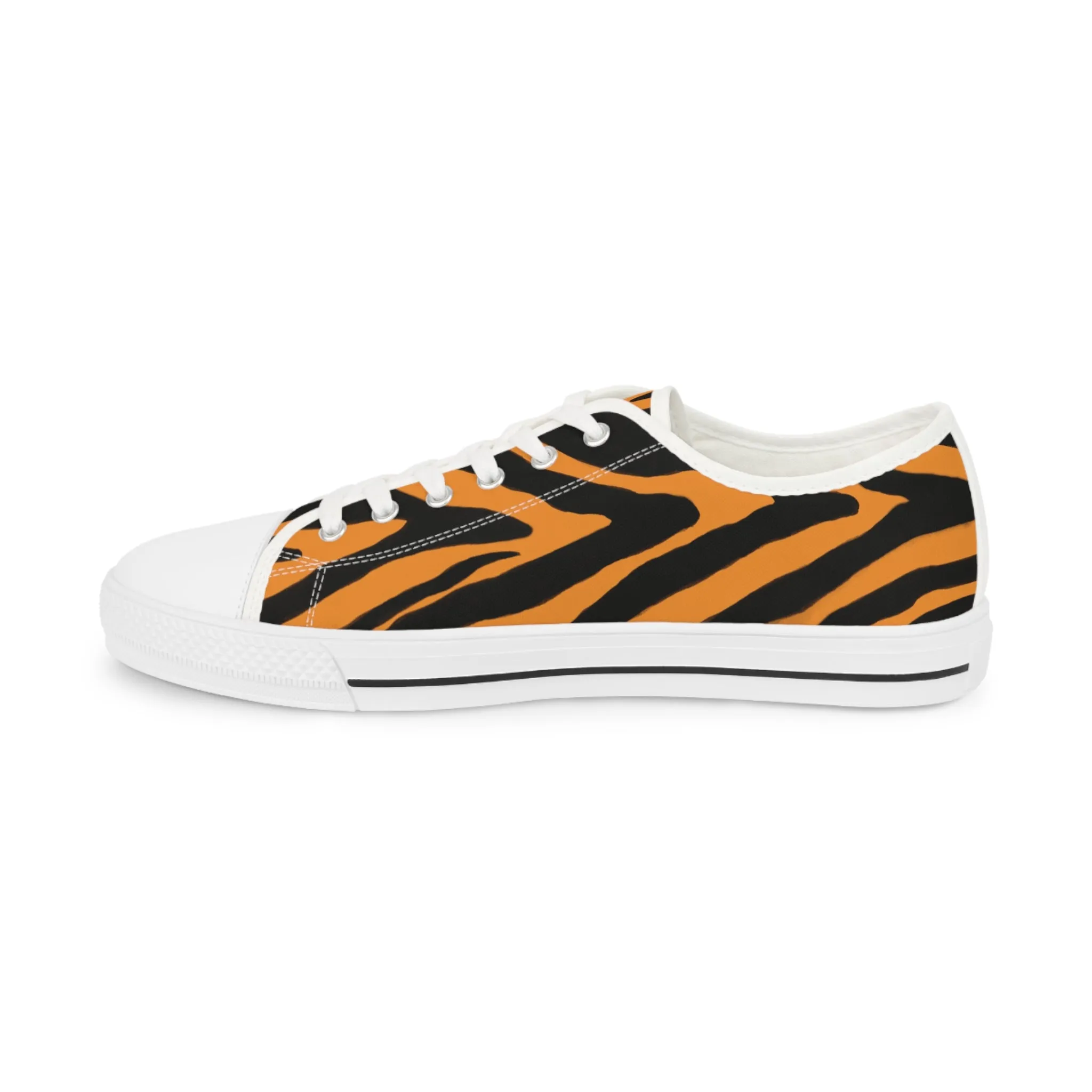 Orange Zebra Print Men's Sneakers, Best Low Tops Designer Men's Low Top Sneakers (US Size: 5-14)