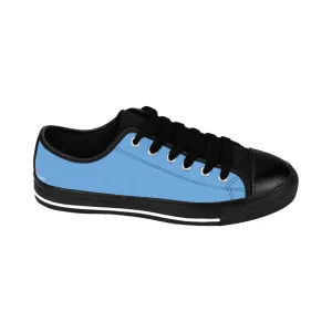 Pale Blue Color Women's Sneakers, Lightweight Blue Low Tops Tennis Running Casual Shoes  For Women