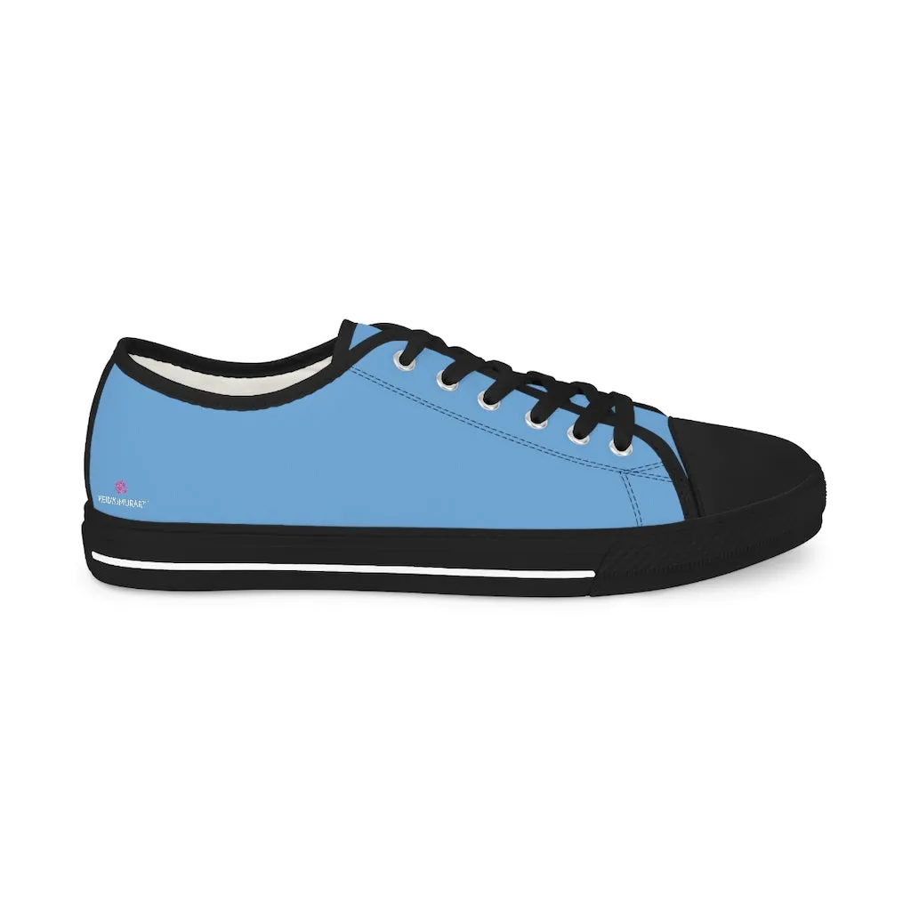 Pastel Blue Color Men's Sneakers, Best Solid Blue Color Men's Low Top Sneakers Tennis Canvas Shoes (US Size: 5-14)