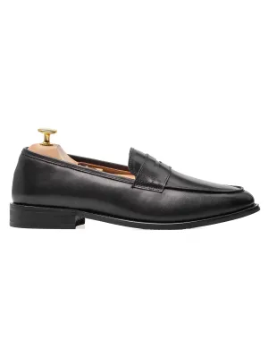 Penny Loafer - Black Grey (Hand Painted Patina)