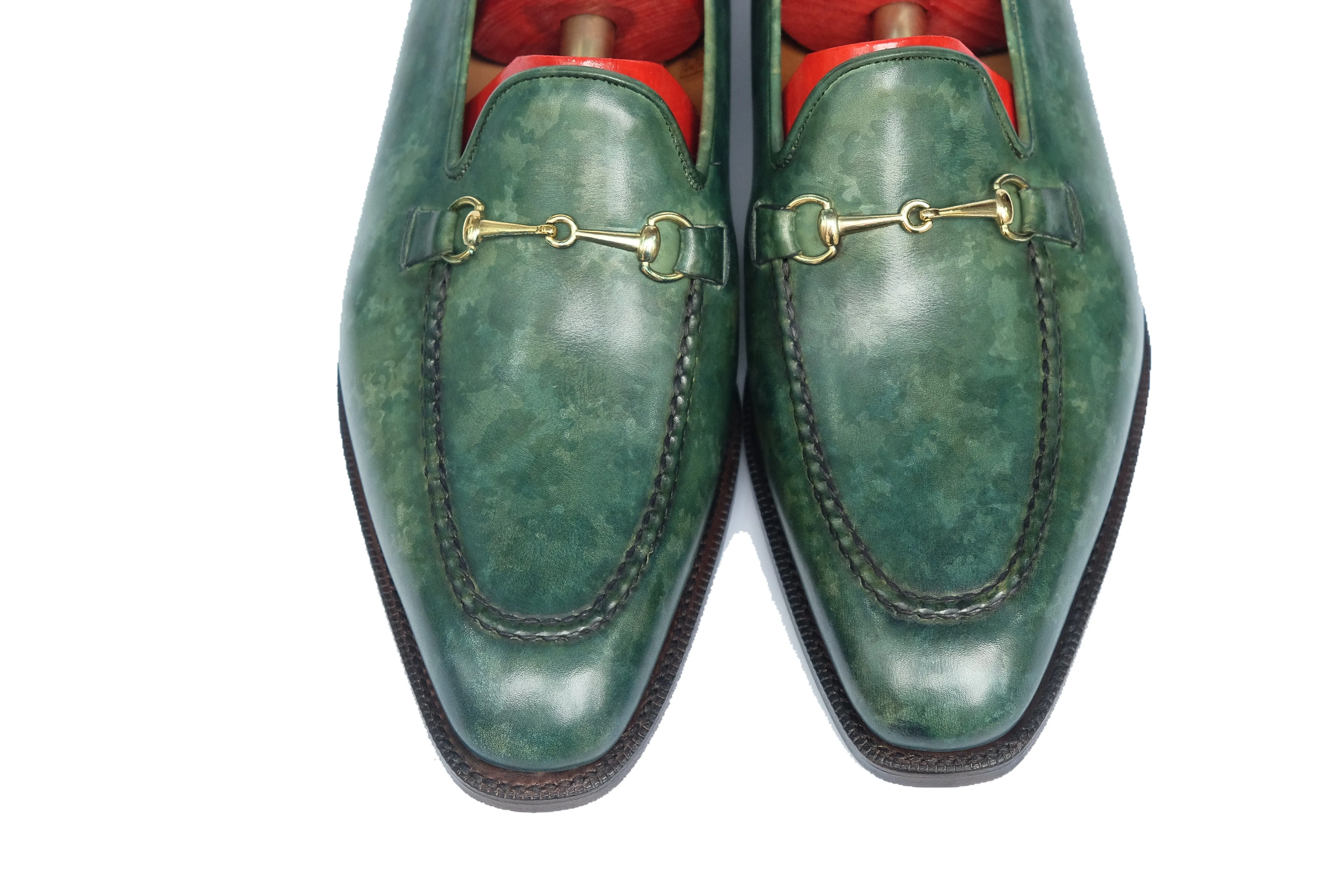 Pike - MTO - Forest Green Marble Patina - LPB Last - Single Leather Sole