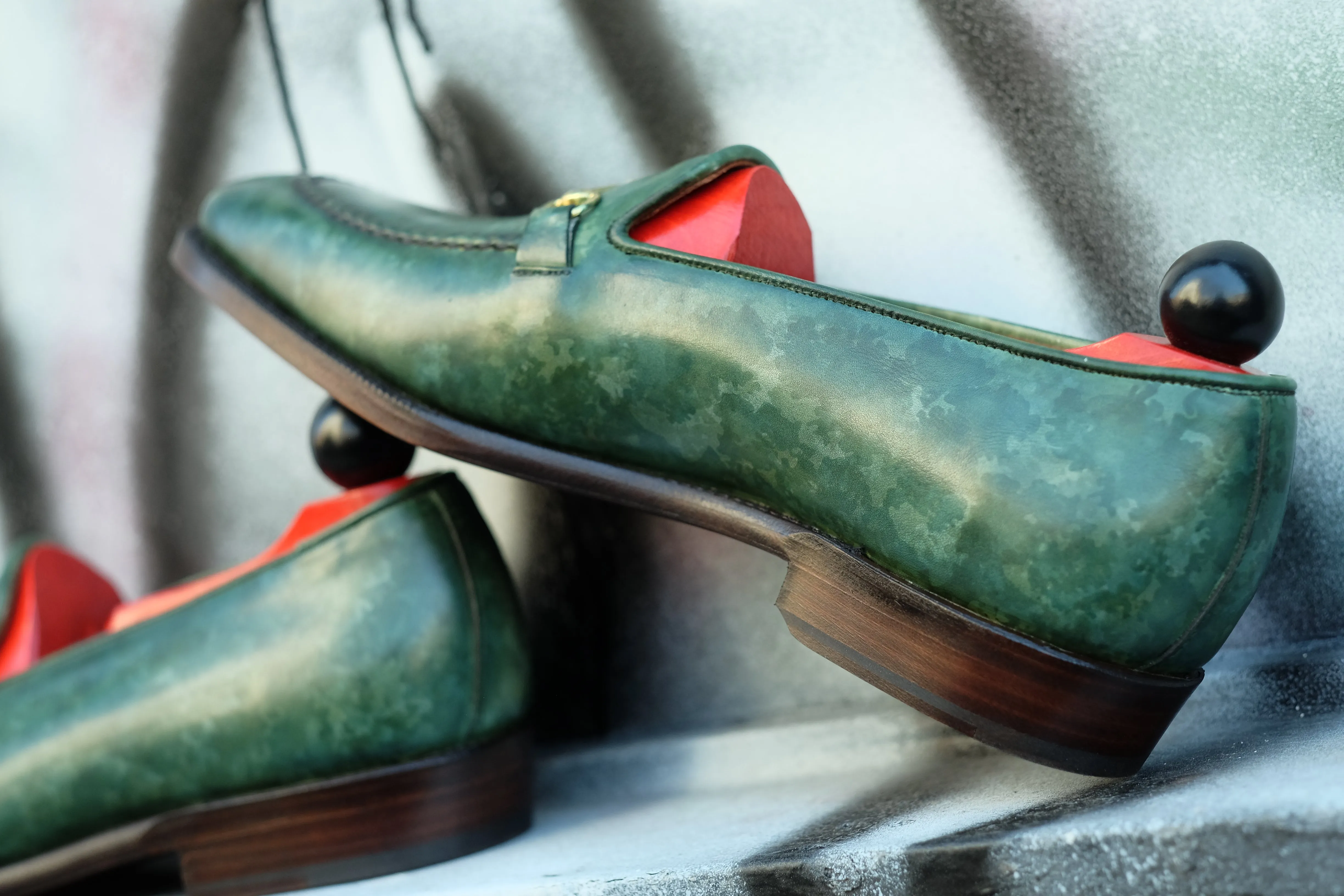 Pike - MTO - Forest Green Marble Patina - LPB Last - Single Leather Sole