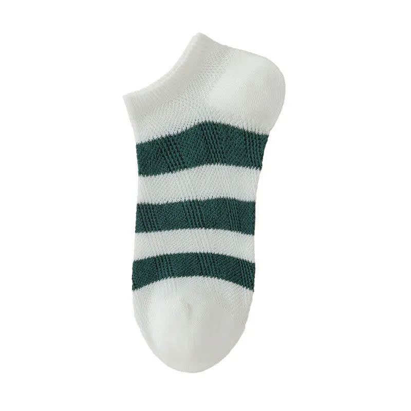 Plus Size Wide Stripes Ankle Socks(10 Pairs)