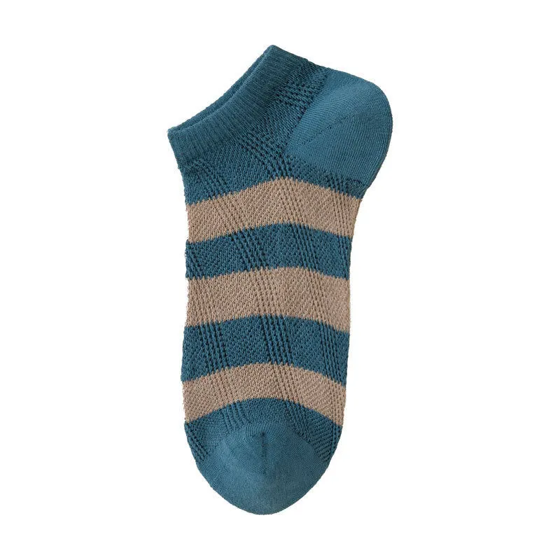 Plus Size Wide Stripes Ankle Socks(10 Pairs)