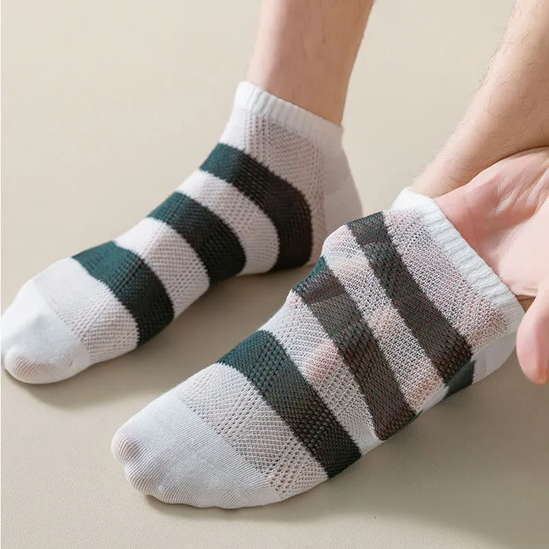 Plus Size Wide Stripes Ankle Socks(10 Pairs)