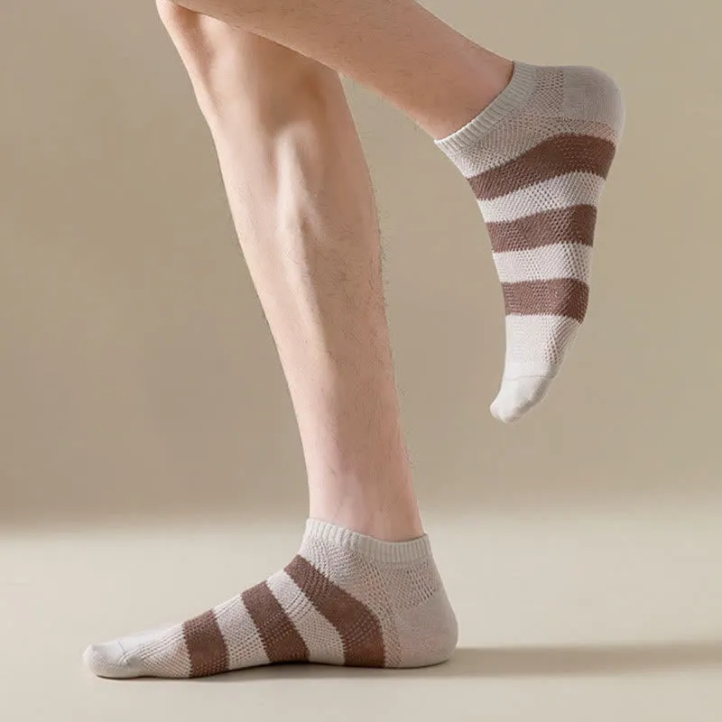 Plus Size Wide Stripes Ankle Socks(10 Pairs)