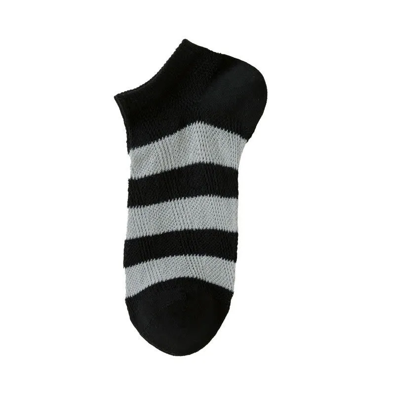 Plus Size Wide Stripes Ankle Socks(10 Pairs)