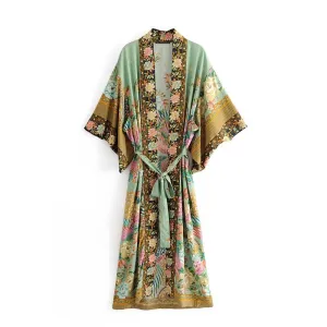 Positioning printed cardigan robe