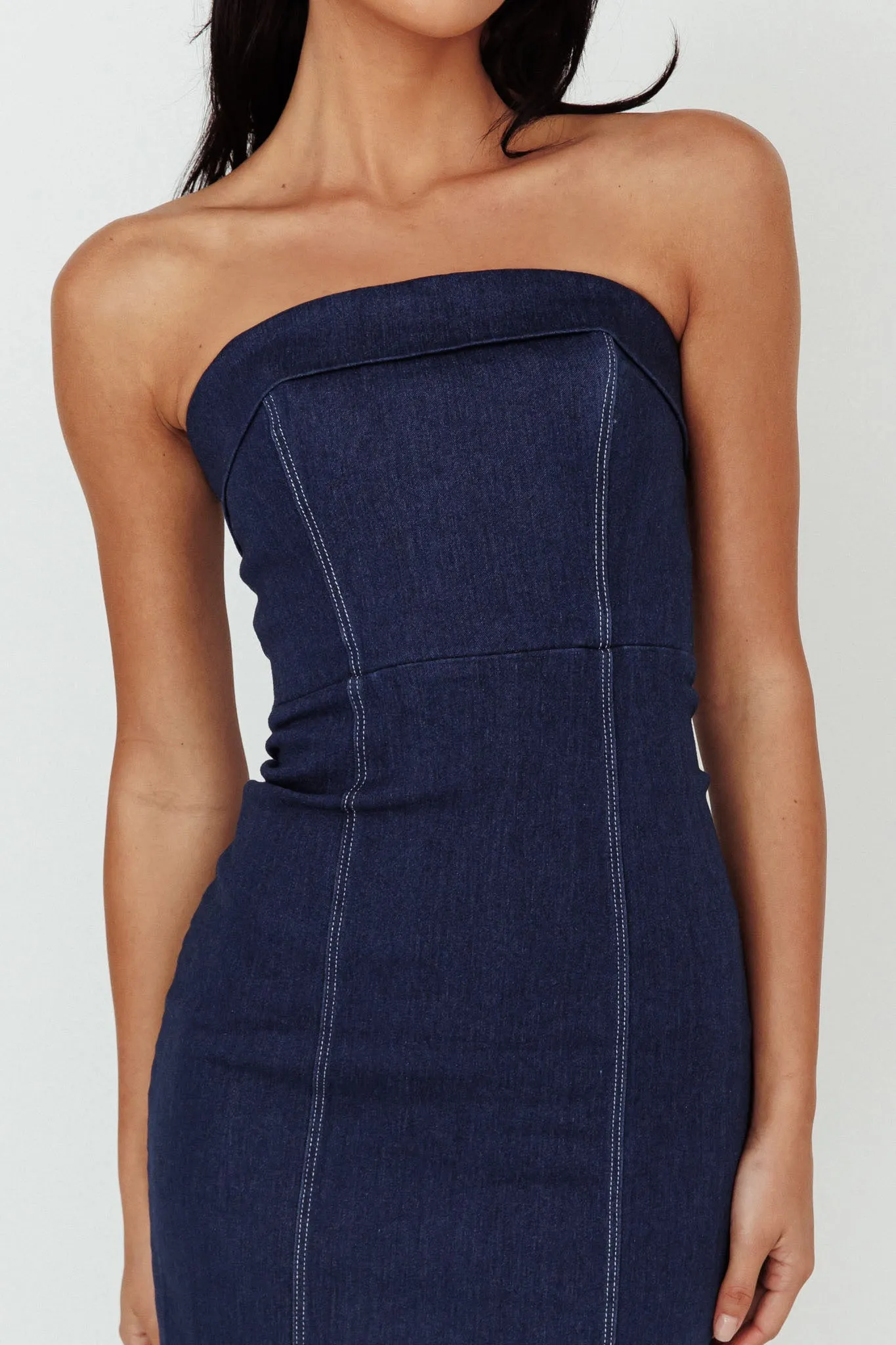 Press Play Strapless Maxi Dress Indigo