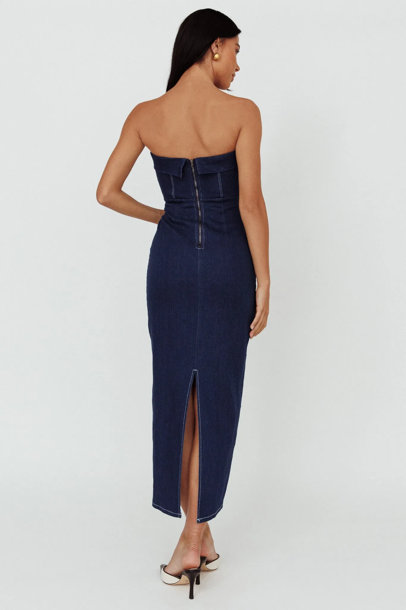 Press Play Strapless Maxi Dress Indigo