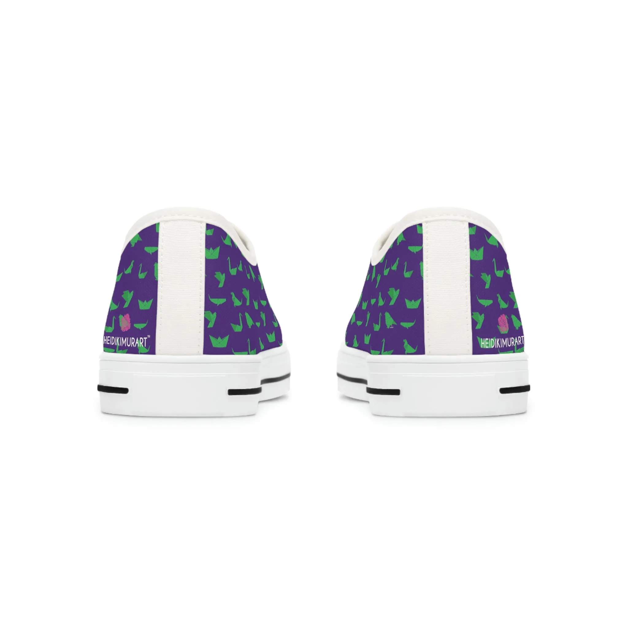 Purple Green Cranes Ladies' Sneakers, Best Women's Low Top Sneakers Best Quality Women's Canvas Sneakers (US Size: 5.5-12)