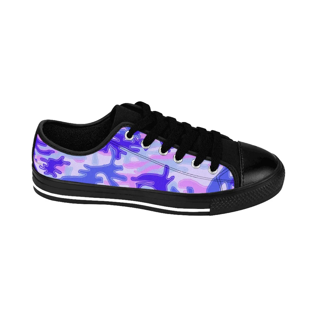 Purple Pink Camo Men's Sneakers, Violet Army Military Premium Low Top Canvas Sneakers