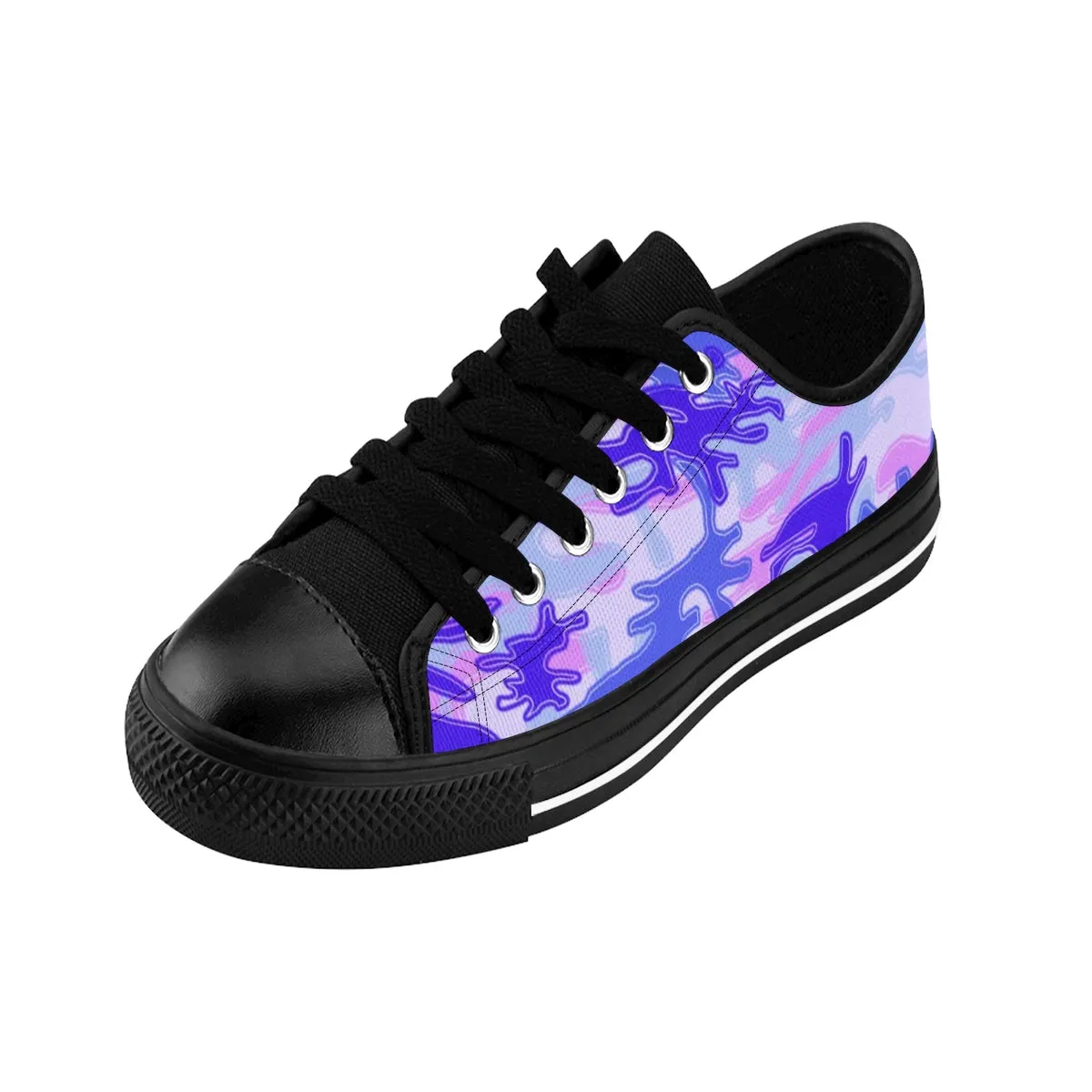 Purple Pink Camo Men's Sneakers, Violet Army Military Premium Low Top Canvas Sneakers