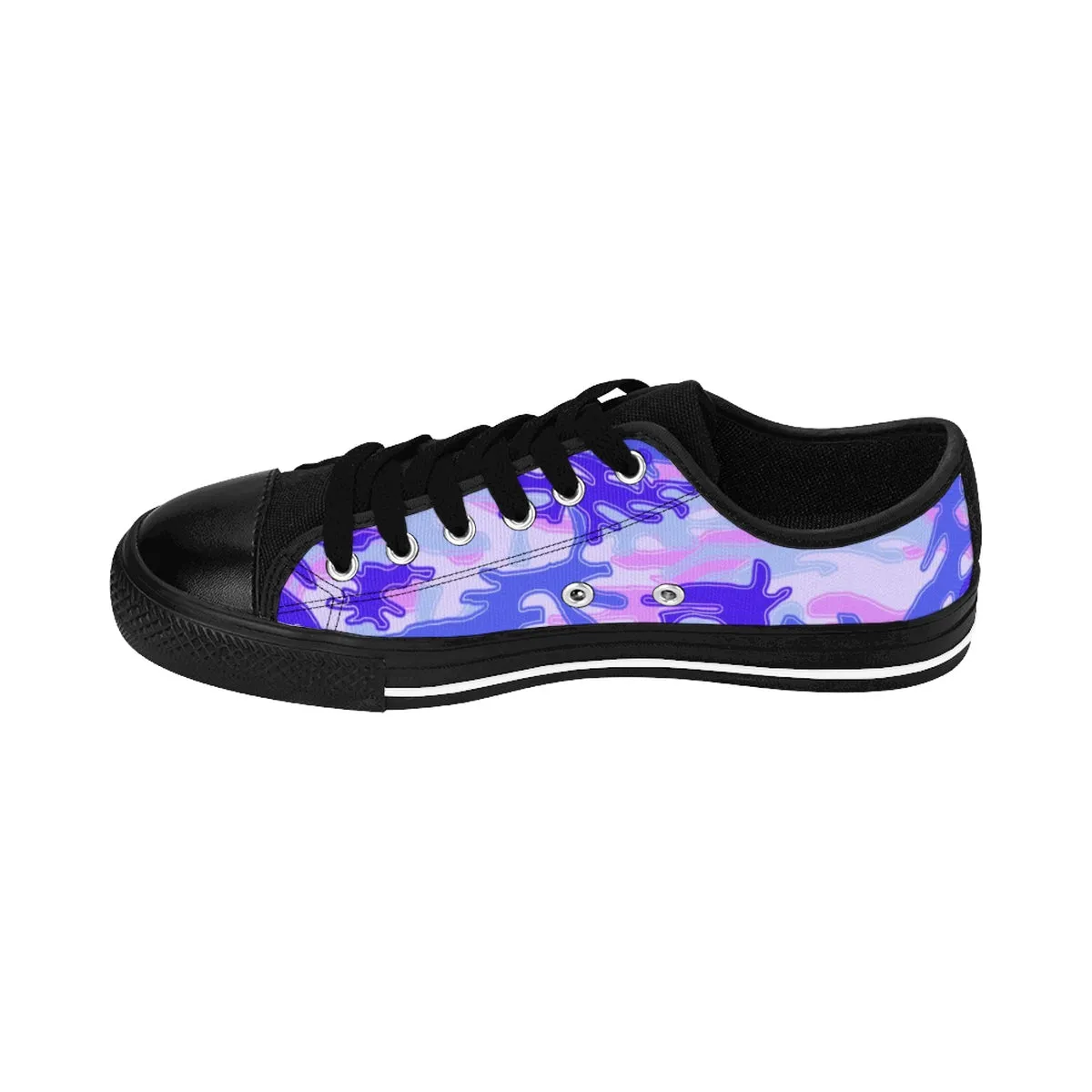 Purple Pink Camo Men's Sneakers, Violet Army Military Premium Low Top Canvas Sneakers