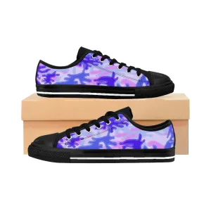 Purple Pink Camo Men's Sneakers, Violet Army Military Premium Low Top Canvas Sneakers