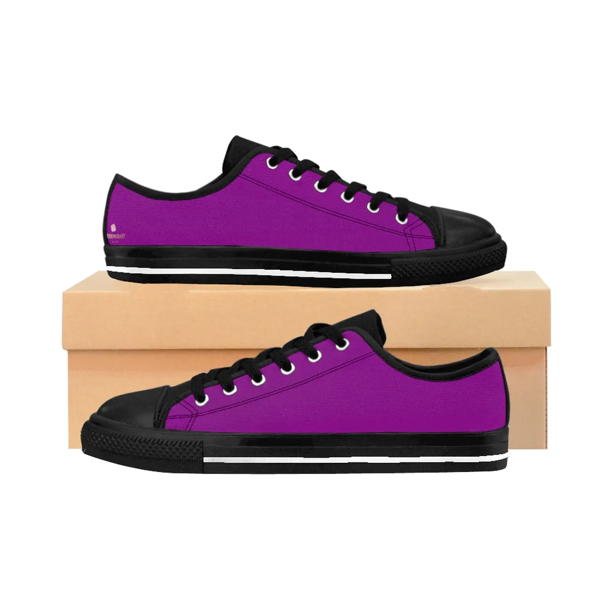 Purple Women's Low Tops, Purple Solid Color Low Top Best Sneakers Running Tennis Shoes