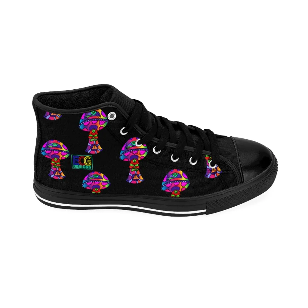 Rainbow Skull Shroom Men's High-top Sneakers