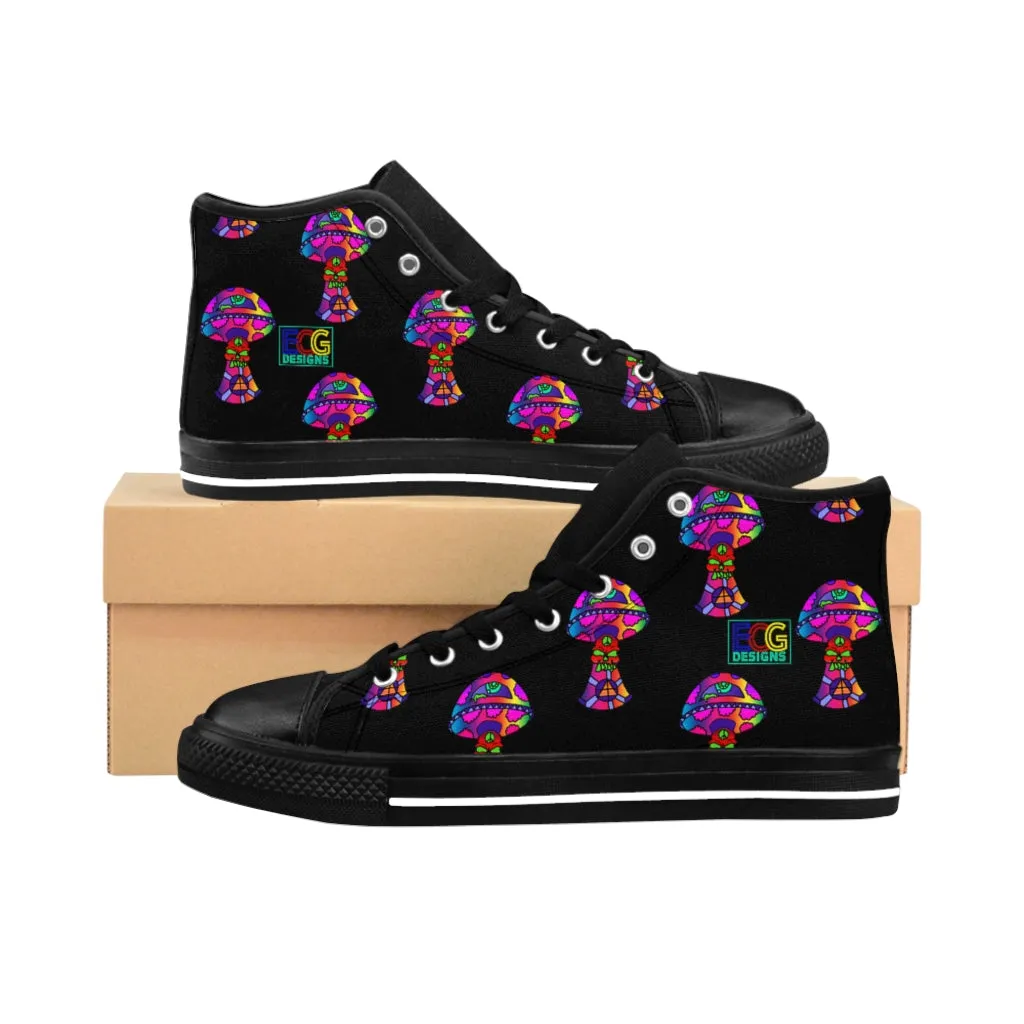 Rainbow Skull Shroom Men's High-top Sneakers